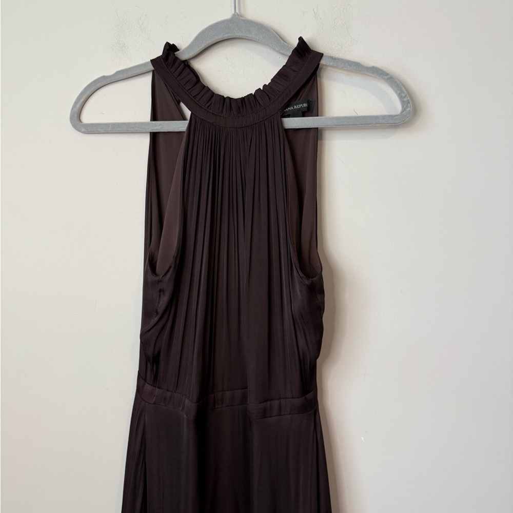 Banana Republic brown satin dress size 0 - Picture 2 of 9